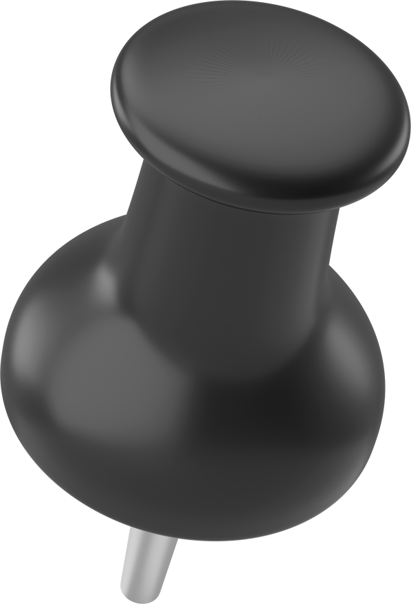 Push pin. Drawing pin. 3D pin.